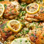 Skillet Greek Lemon Chicken and Rice