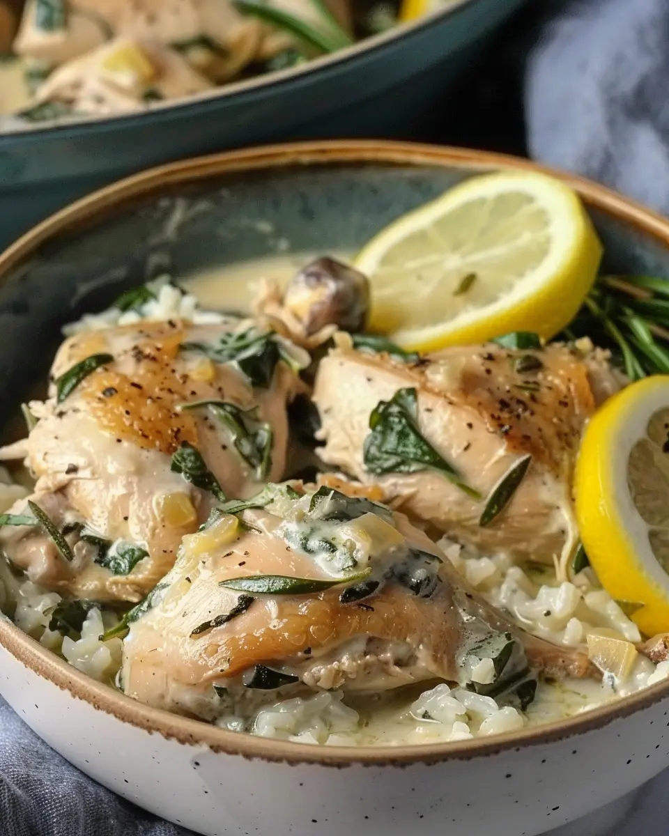 Slow Cooker Creamy Lemon Herb Chicken