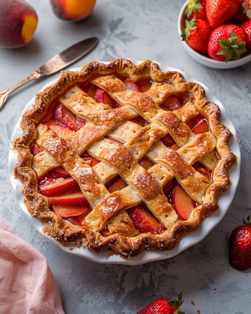 Brown Butter Strawberry Peach Pie