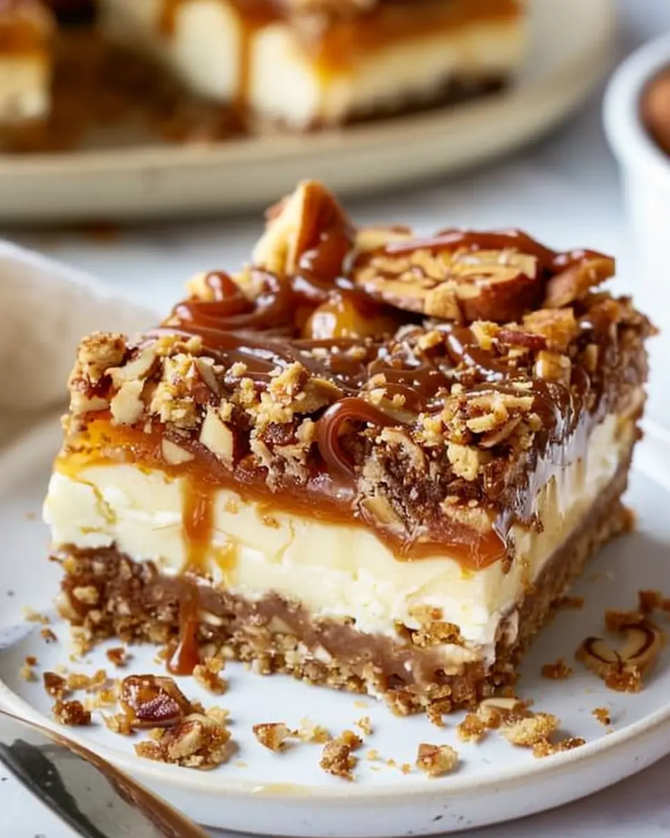 Salted Caramel Apple Cheesecake Bars