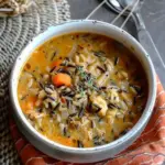 Cozy autumn wild rice soup