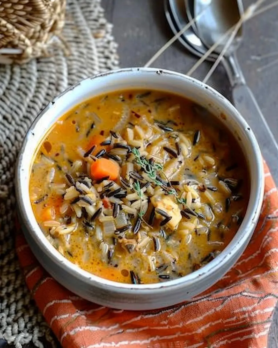 Cozy autumn wild rice soup